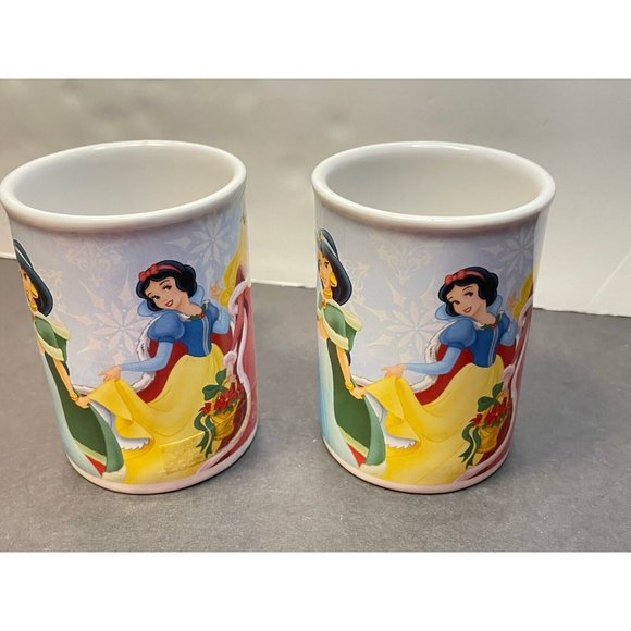 Disney Princess coffee mug cup 2008 Holiday Christmas set of 2 - Picture 4 of 9